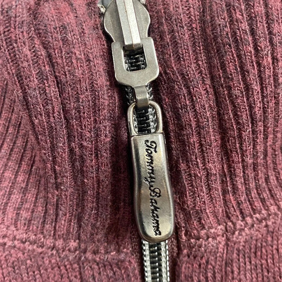 Tommy Bahama Flipshore Quarter Zip in maroon and gray - Picture 6 of 16